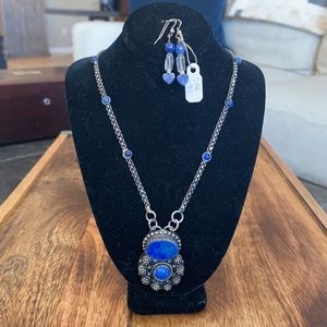 Lapis necklace w FREE lapis earrings.